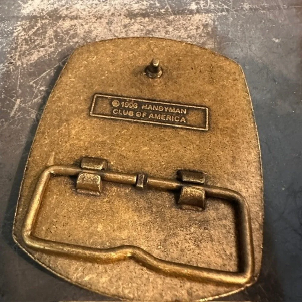 Handyman Club of America Life Member Belt Buckle Brass 1996 Collectible‎